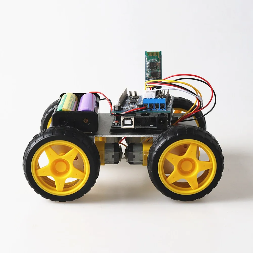 WIFI/ BT/ PS2 Version Mini Metal RC Smart Robot 4WD Car Chassis C101 With 4 TT Motor Wheel/Metal Panel For Arduino Uno R3 Diy | Игрушки и