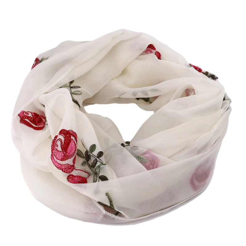 

Women Scarf Multicolor Peach Blossom Printing Long Chiffon Soft Wrap Scarf Ladies Shawl Scarves