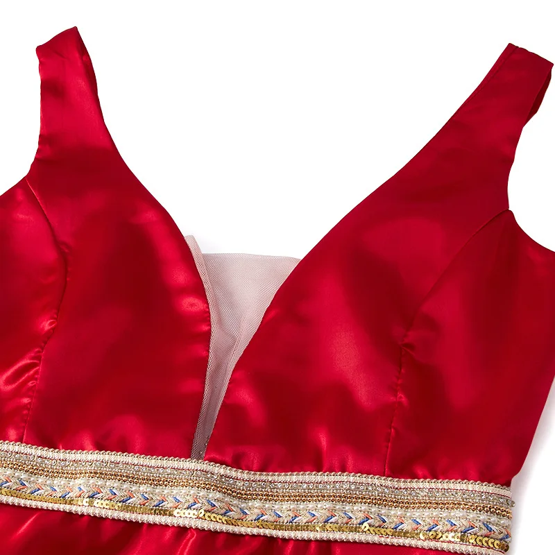 

Women's Vintage Back Deep V Neck Sleeveless Slim Long Dress Ladies Evening Party Maxi Dresses