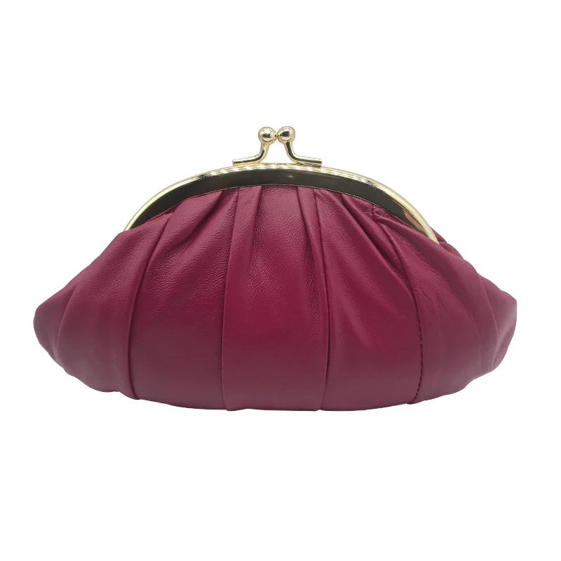 1028fuschia BELLO TUTTI, Женский мини кошелек из натуральной кожи, Женский кошелек из овчины, кошелек на застежке, маленькая сумка, двойной слой, 1 штука - Цвет: 1028fuschia