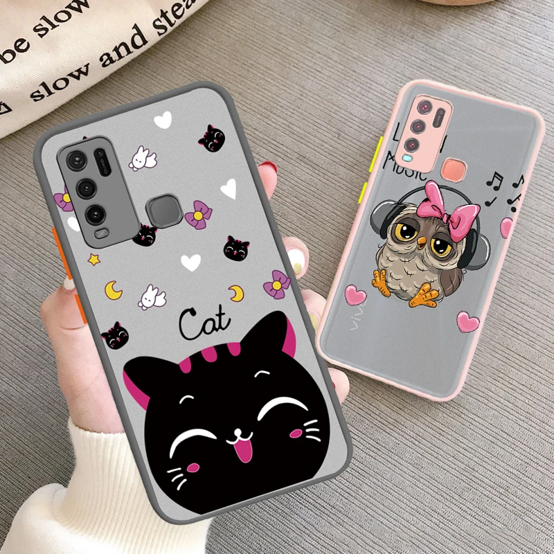 

Защитный чехол с рисунком кошки совы для VIVO Y52 Y72 чехол для телефона Y50 Y30 Y20 Y15 Y17 Y12 Y19 Y91 Y93 Mediatek