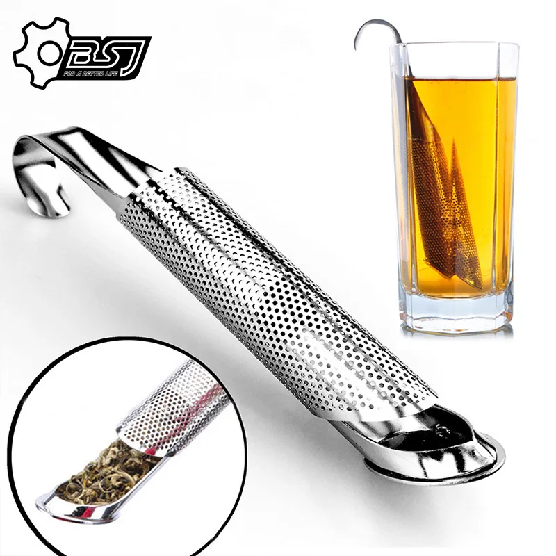 1 шт. Чайный фильтр из нержавеющей стали в форме табачной трубы многоразовый для