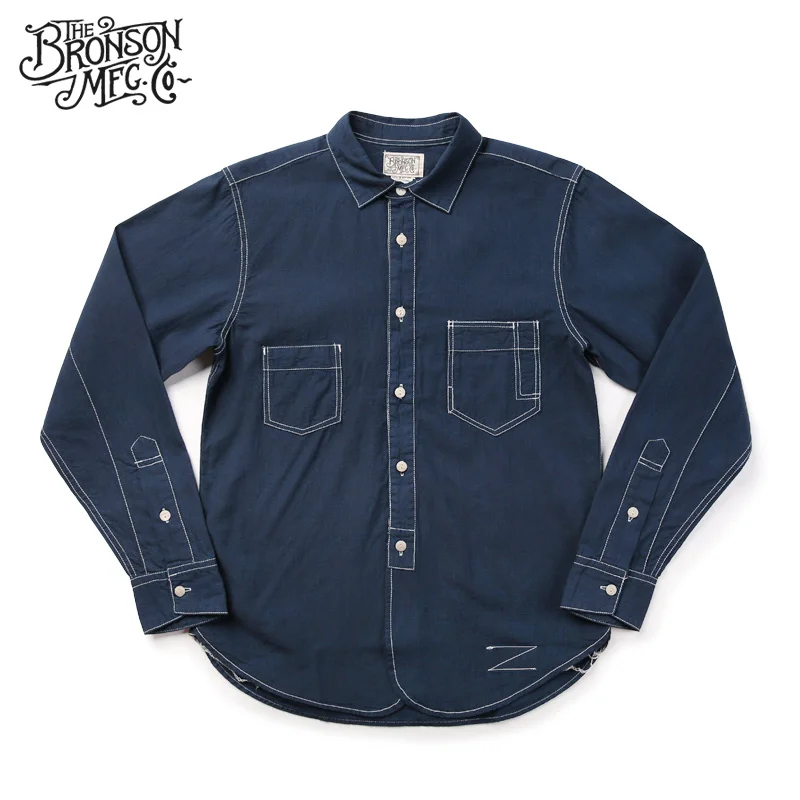 

Рубашки Chambray для мужчин, легкий инженер, голубой цвет