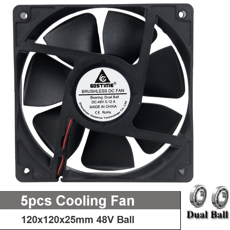 5 шт. Gdstime 12 см 120 мм x 25 12025 0.1A 48 В DC вентилятор охлаждения|120mm cooling fan|cooling fancooling fan 120mm |