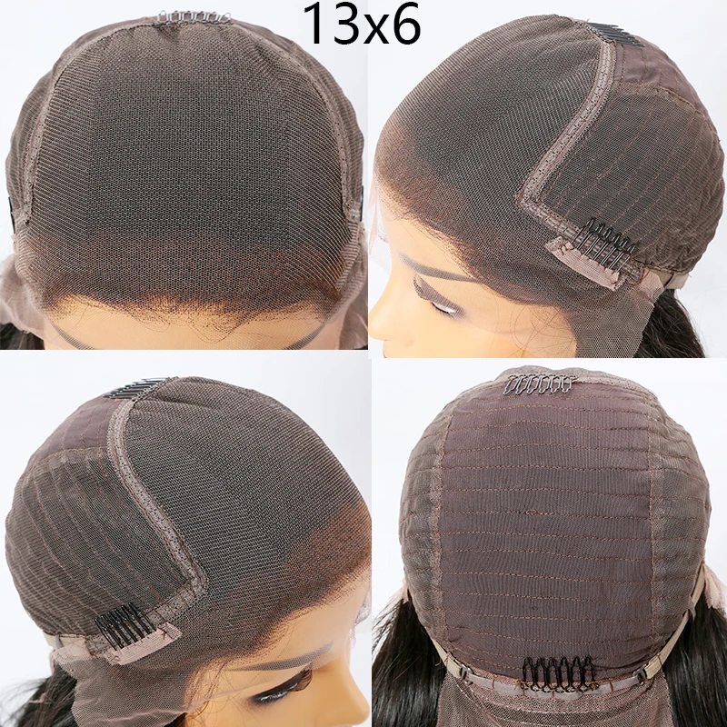 Short Lace Front Human Hair Wigs Natural Wave Bob Hairline Brazilian Remy 13x6 For Women | Шиньоны и парики