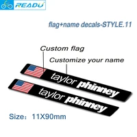 road bike frame flag name stickers custom rider id decals bicycle mtb stickers custom flag custom name style 11