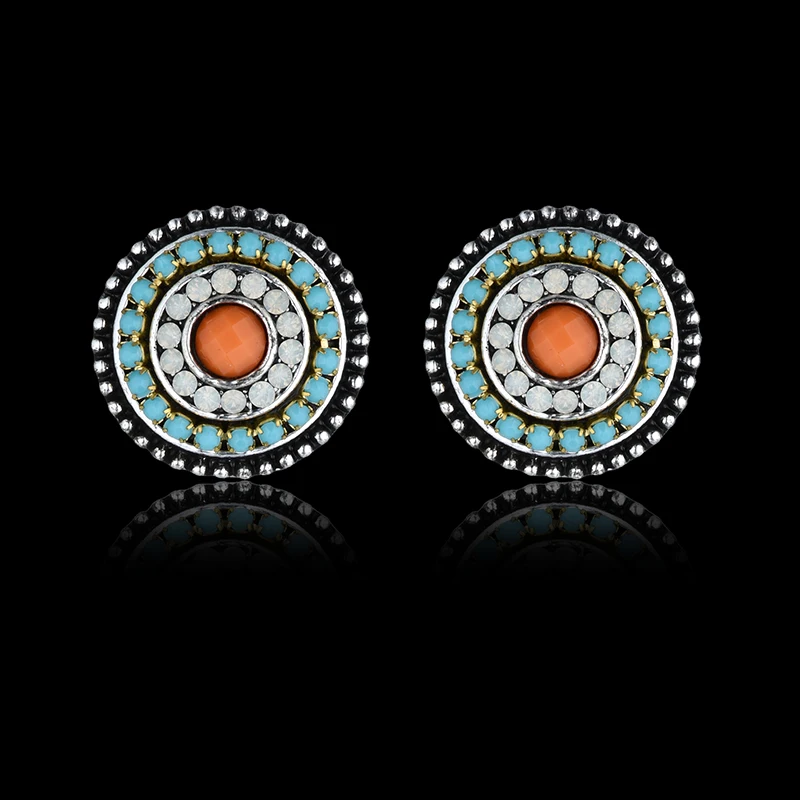 Женские индийские круглые серьги Jhumka этнические Разноцветные серьги-гвоздики |