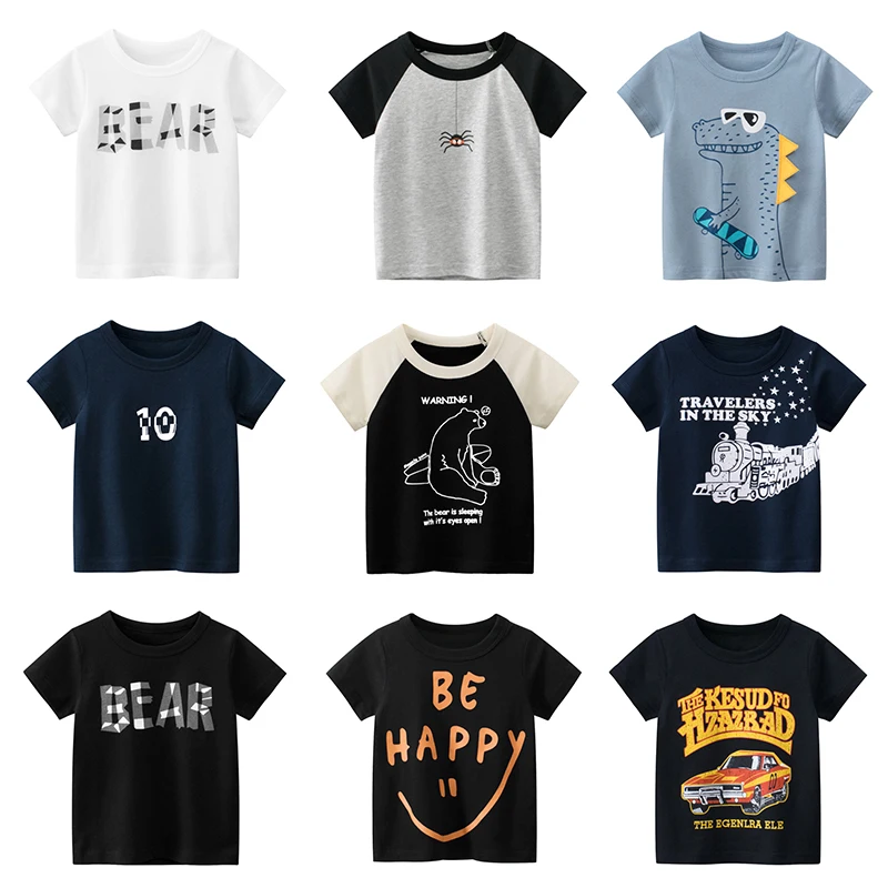 

Baby Cotton Tees Summer Clothes Toddler Fashion T Shirts Children Top Costume 2021 Kids Boys T-shirt Girls Cartoon Tops Cute