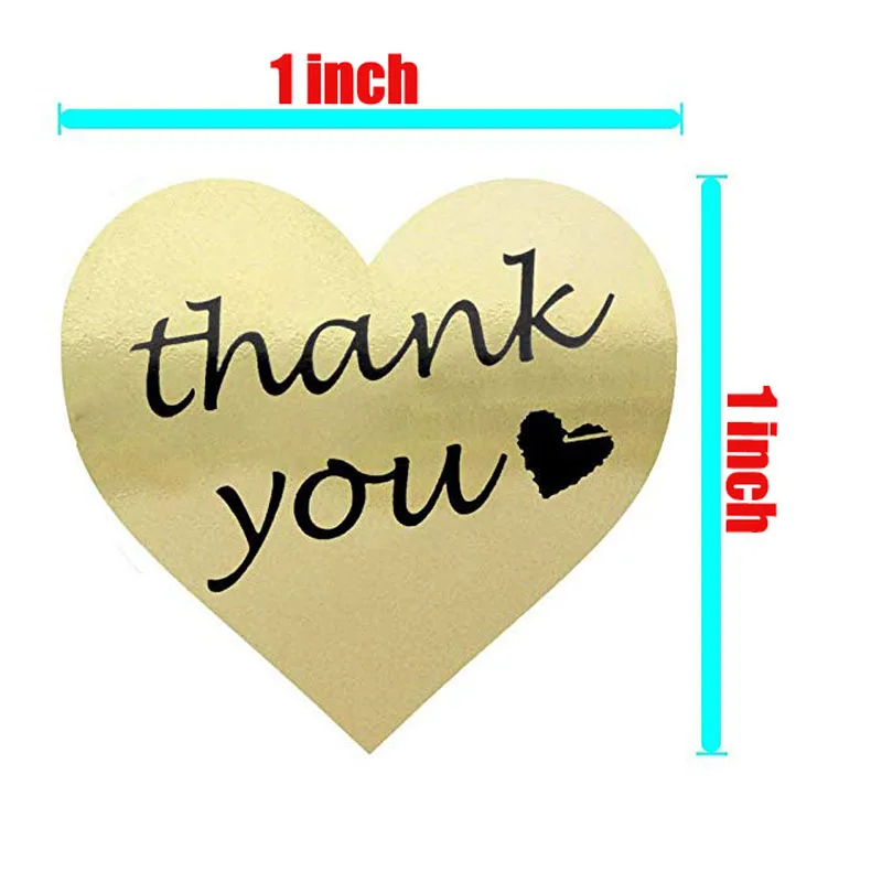 Этикетки из золотой фольги 2 5 см самоклеющиеся в форме сердца