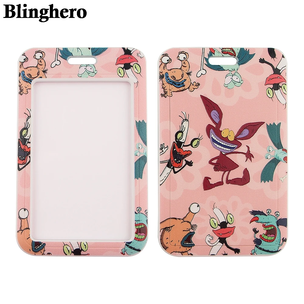 CB426 мультфильм животных Розовый шейный ремешок держатель для карт Значок