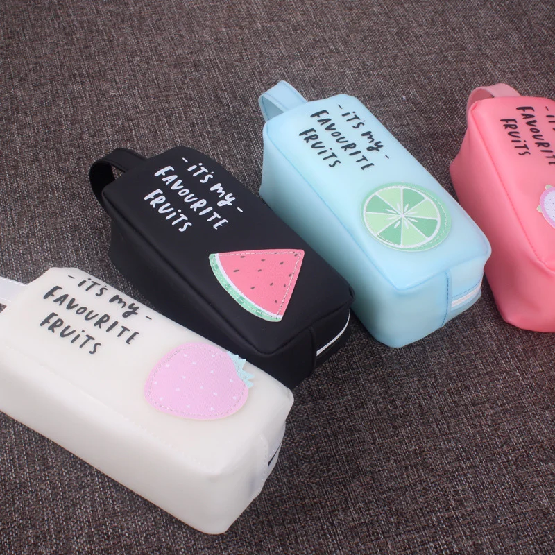 Kawaii пенал мультфильм фрукты Чехол большой емкости ручки карандаши канцтовары