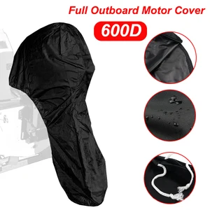 Водонепроницаемая защита для лодочного мотора из Оксфордской ткани 600D, защита для подвесного мотора для лодочных моторов 6-225HP, черный цвет