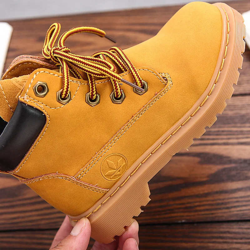 Ботинки детские кожаные школьные для мальчиков и девочек ботинки мартинсы