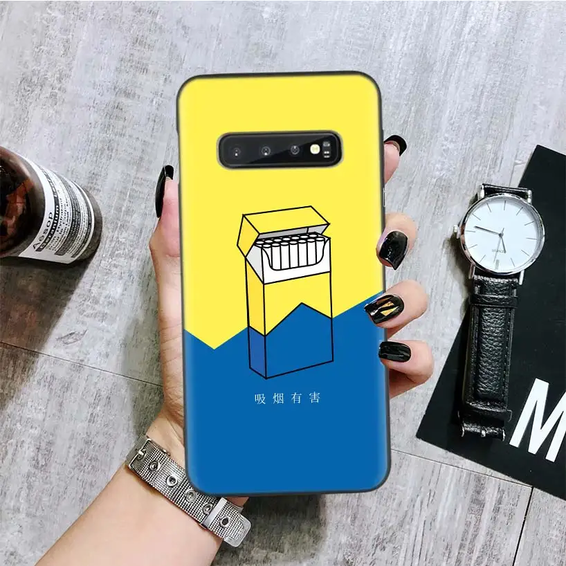 BA306-6 Зажигалка сигарета черный чехол для телефона для samsung Galaxy S10+ Plus Lite Note 10 9 8 S9 S8 J4 J6+ Plus S7 S6 Edge Coque - Цвет: BA306-6