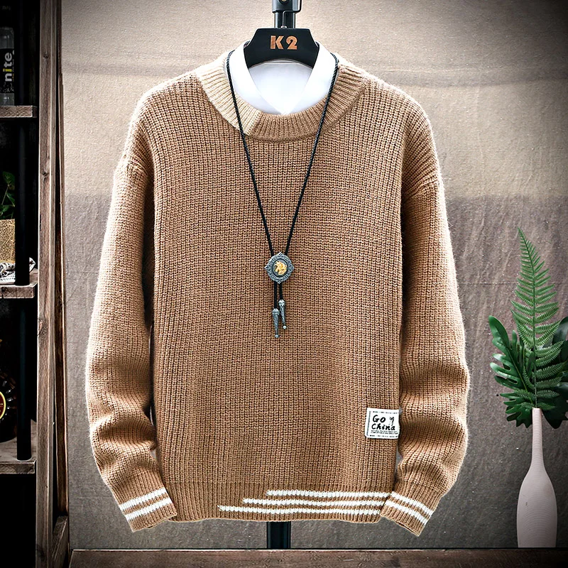 

Вязаный джемпер, Осень-зима, новинка, брендовый плотный свитер, мужской высококачественный Классический пуловер, Мужская одежда, мягкий теп...