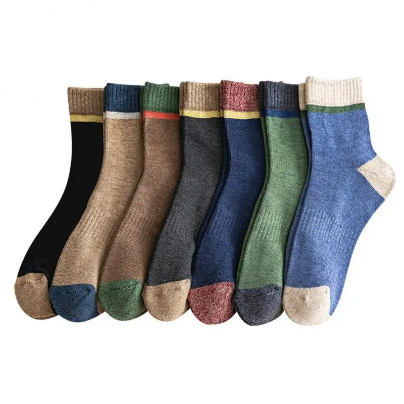 

Winter Women Socks Thick Warm Solid Color Wool Harajuku Sox Retro Cold Resistant Fashion Casual Cashmere Cotton Socks for Female