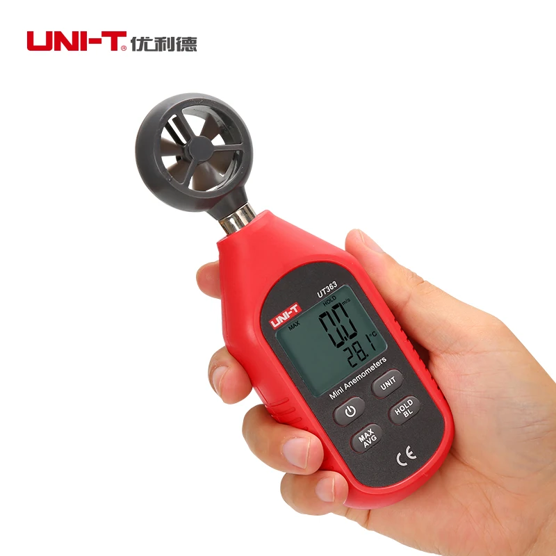 UNI-T ручной Анемометр цифровой измеритель скорости ветра 0 ~ 30 м/с ЖК-дисплеем |