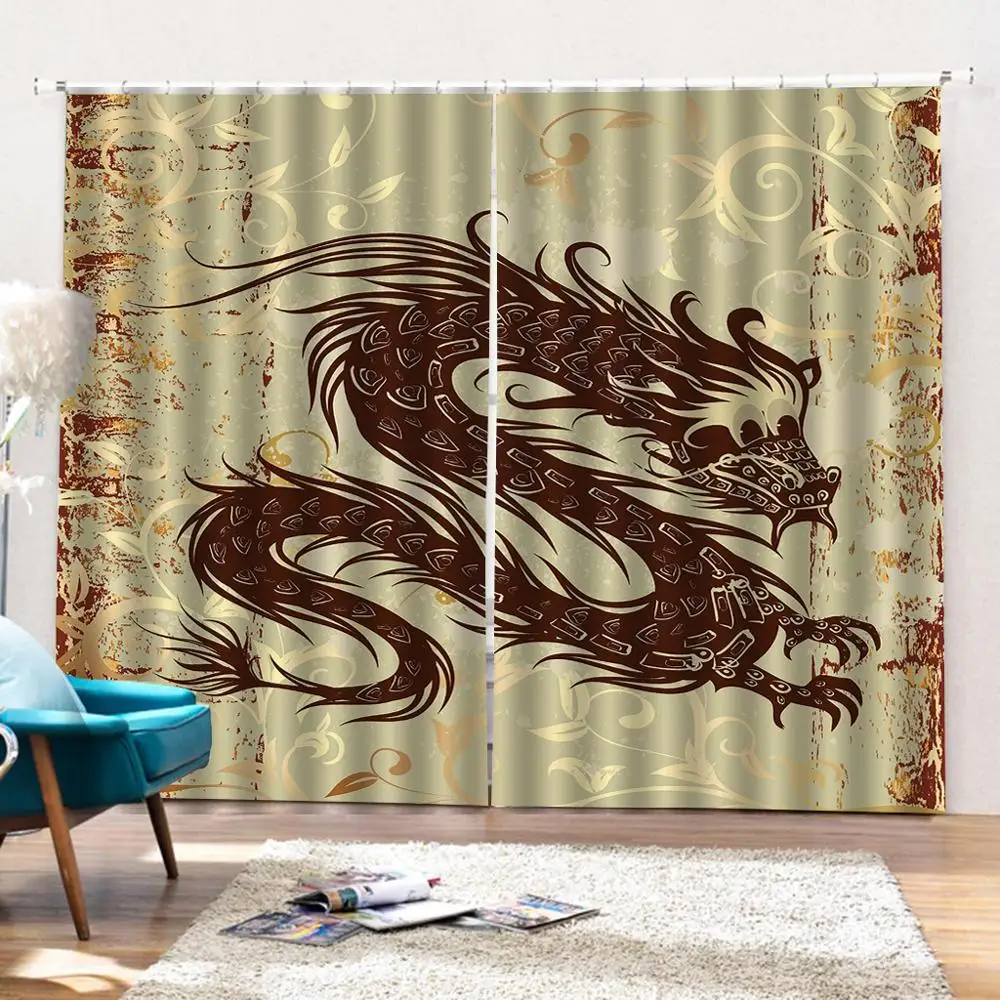 

High quality custom 3d curtain fabric Morden curtains simple animal curtains Blackout curtain