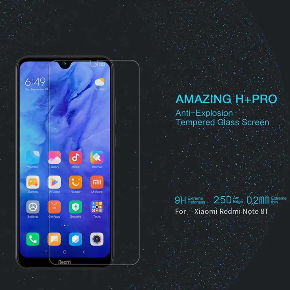 Для Xiaomi Redmi Note 8T закаленное стекло Nillkin Amazing H/H+ Pro Взрывозащищенная Защита экрана для Xiaomi Redmi Note 8T