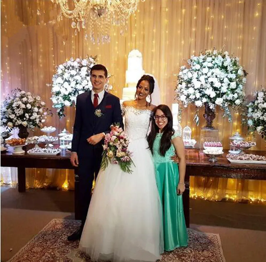 Женское свадебное платье с длинными рукавами и кружевной аппликацией vestido De Noiva