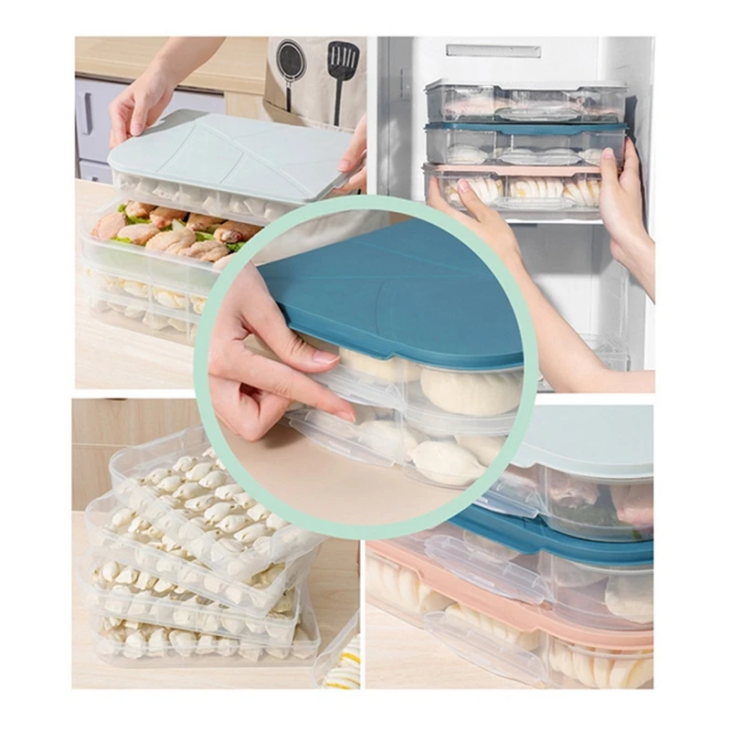 

4-Layer Food Storage Box Kitchen Refrigerator Sealed Meat and Vegetable