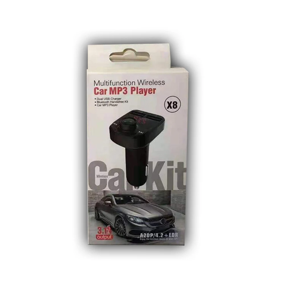 Bluetooth-compatible FM Transmitter WIth Box Car Player Kit Card Quick Charger Dual USB Voltmeter 12V 24V | Автомобили и