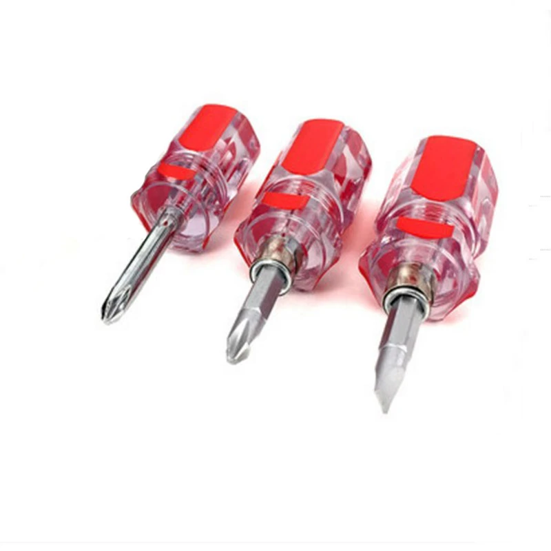 Мини двунаправленная Сменная головка шлицевая отвертка Многофункциональный