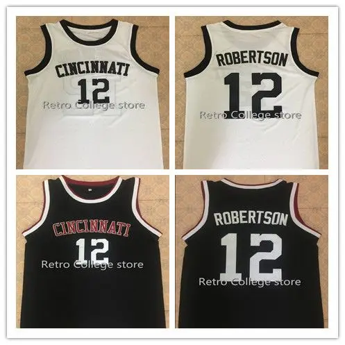 

Мужская баскетбольная футболка в стиле ретро для колледжа #12 Оскар Робертсон Цинциннати, вышитая вышивка с любым именем и номером на заказ