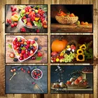 Кухонное украшение, картина для еды, корзина для фруктов, черника, клубника, холст, горизонтальный постер, картина для украшения фруктов
