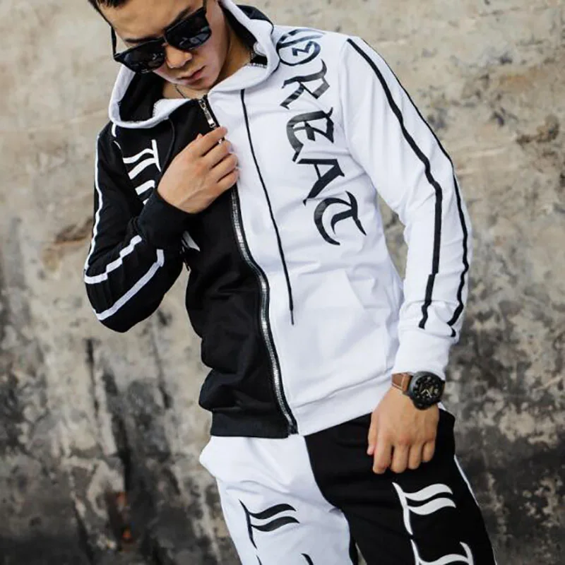 Спортивный костюм праздничный повседневный с длинным рукавом мужской брючный 2019