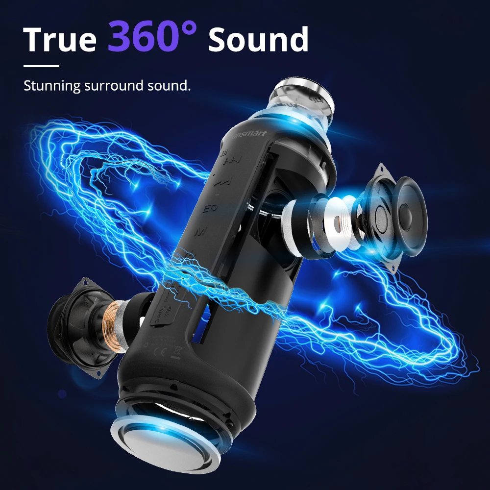 Обновленный Bluetooth-динамик Tronsmart T6 Plus TWS 40 Вт Беспроводная колонка 360 ° объемный