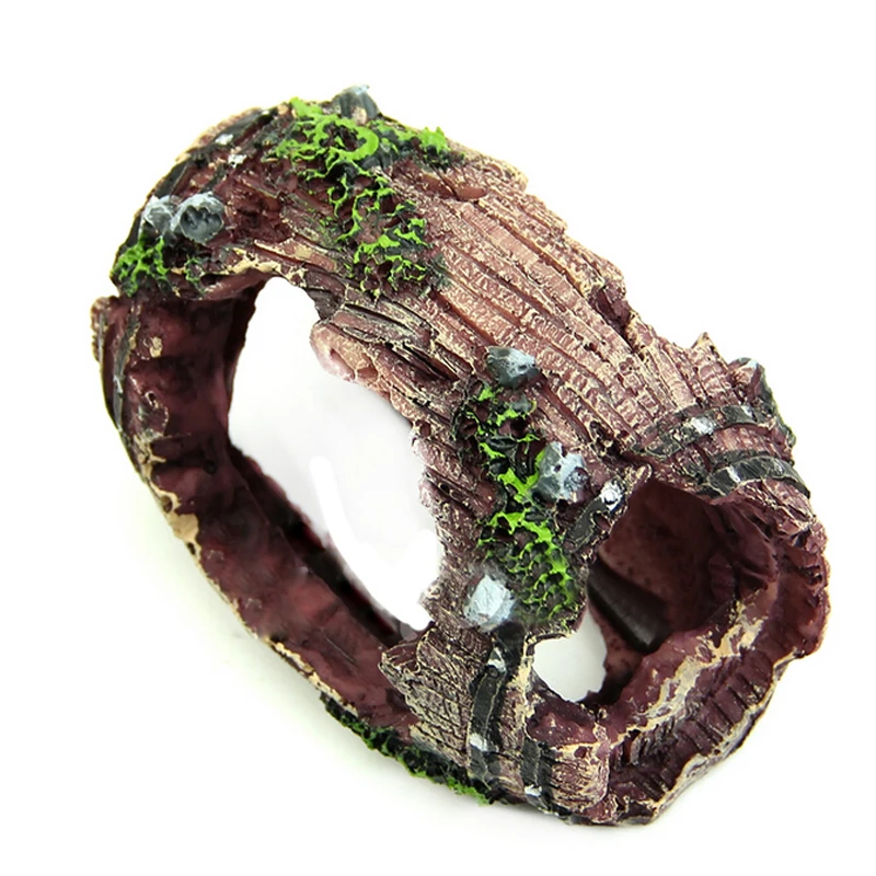 

Aquarium Barrel Resin Hide Cave reptile turtle box crystal shrimp shuttle breeding House Fish Tank Ornament Decoration Landscape