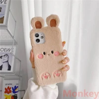 rabbit ears fur plush phone case for huawei honor 30 20 10 9 lite 9x 8x 7x 9s 8a view10 v10 v20 cute bunny carrot silicone cases