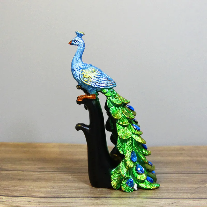 Статуэтка павлина из натуральной смолы в европейском стиле украшение для дома