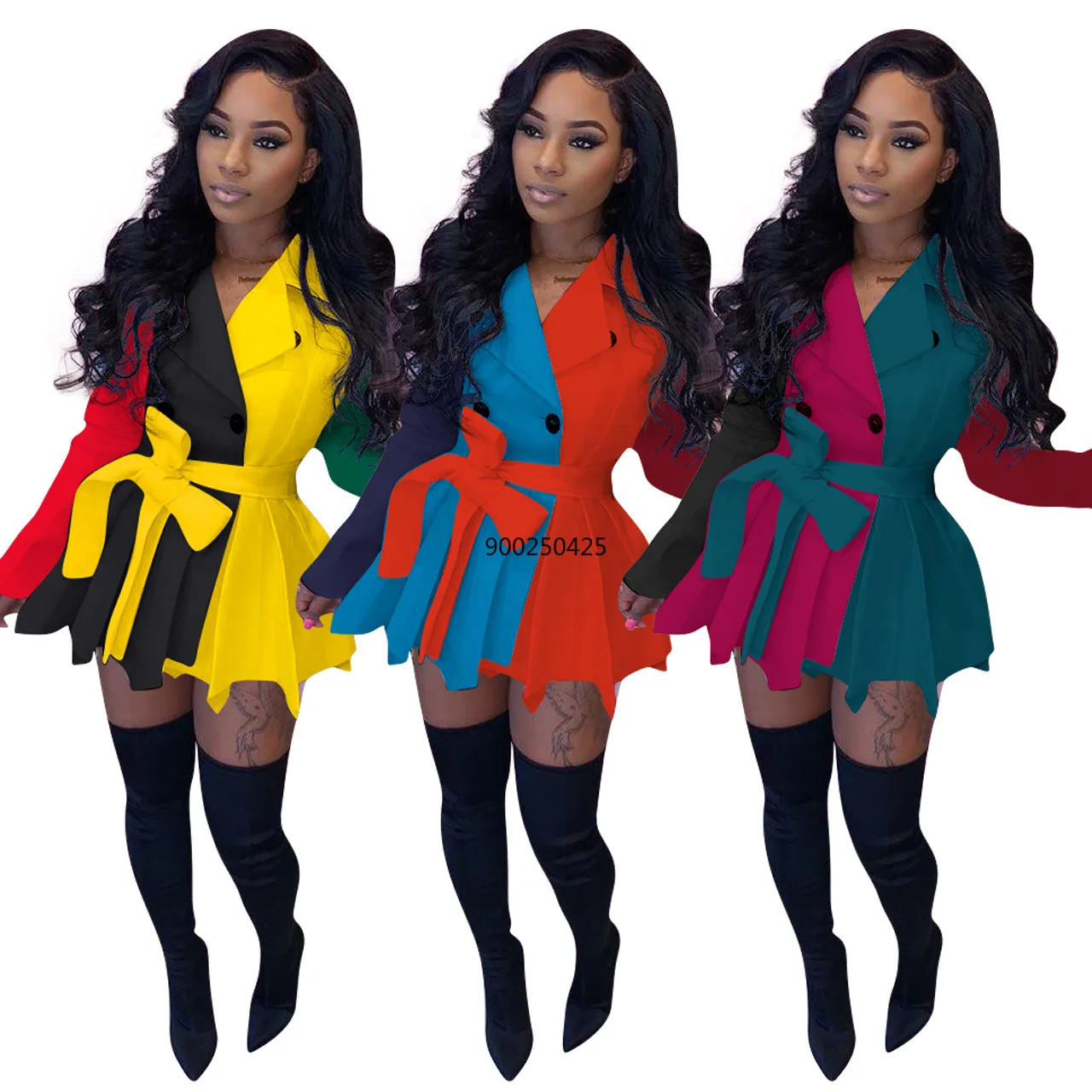 Осень 2021 модное платье в африканском стиле для женщин с V образным вырезом и