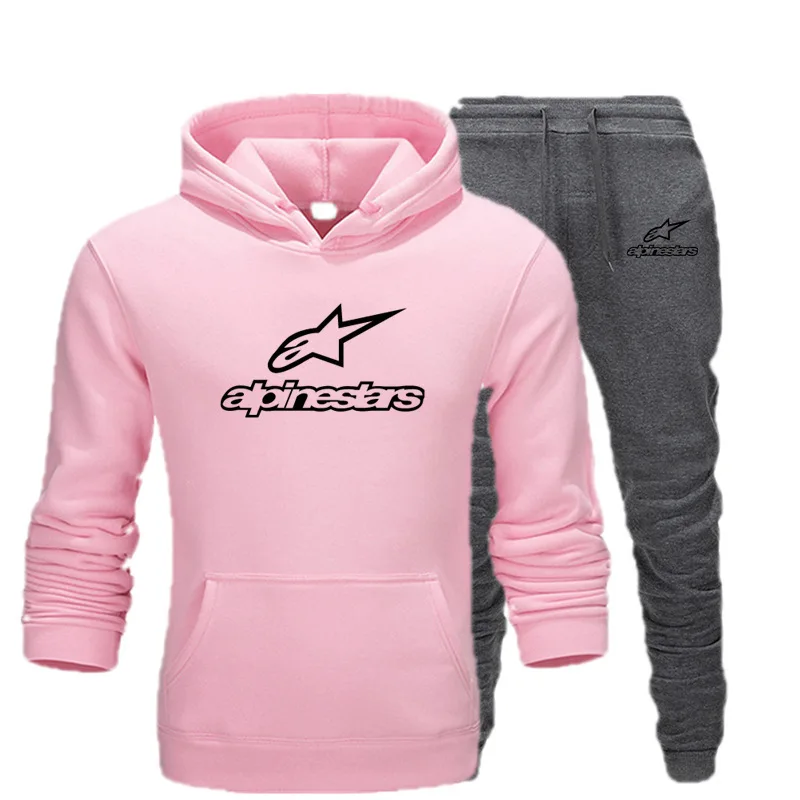 

2021 new foreign trade hot alpinestars sports hooded sweater + trousers set comfortable fashion men and women style size 2XL 3XL