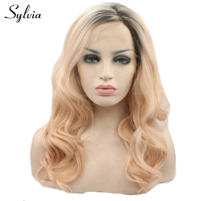 

Synthetic Lace Front 24 Inches Deep Part Long Curly Wigs Blonde Brown Cosplay Daily Use Wigs Synthetic Lace Wig for Black Women