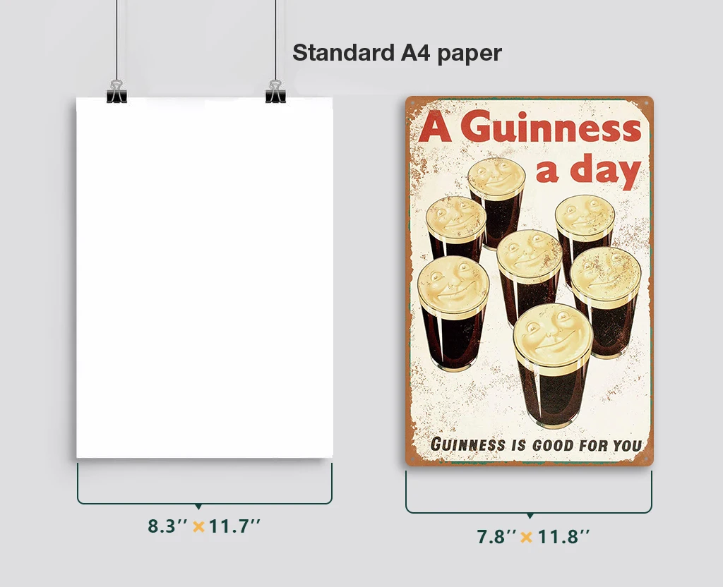 Винтажная металлическая табличка Guinness, Оловянная табличка, металлическая винтажная тарелка для паба, Настенная декоративная тарелка для бара, паба, клуба, человека, пещеры