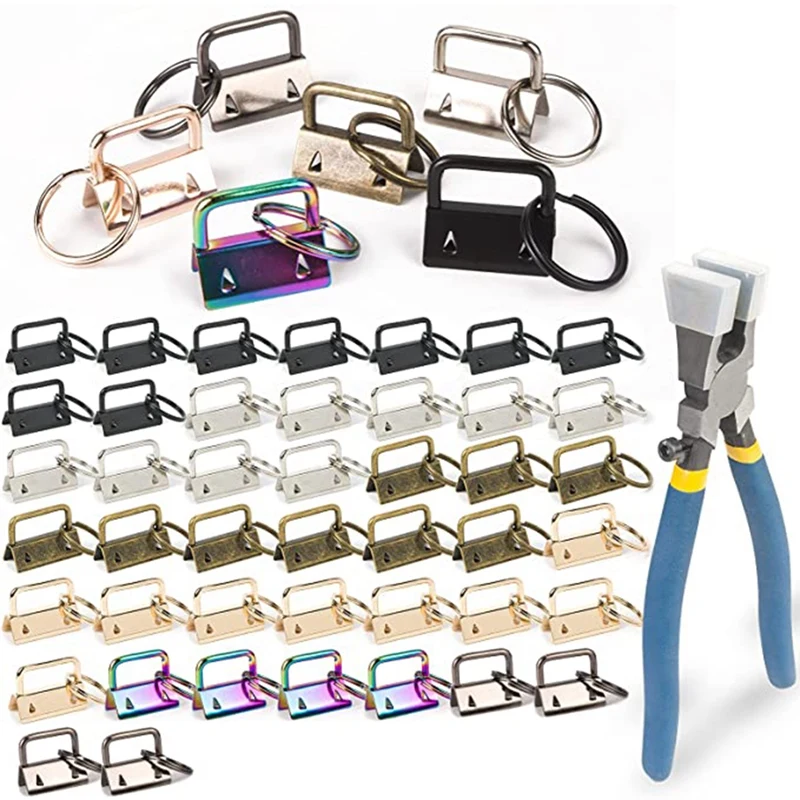 

Key Fob Hardware,Made of Metal Keychain Kit,Key Chain Making Tools,Suitable for All Kinds of Bags,Lanyard,Key Making