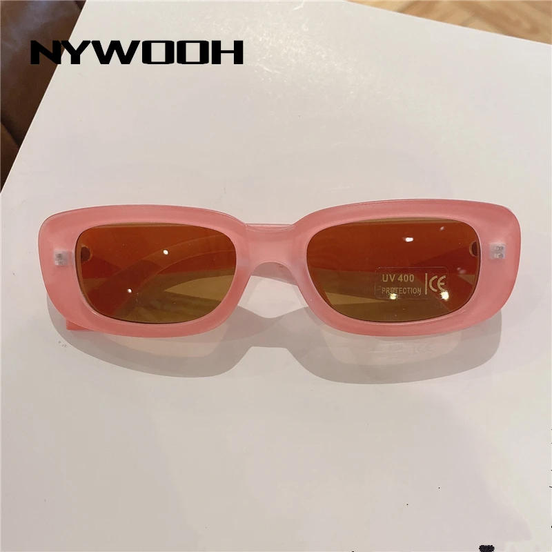 NYWOOH милые детские солнцезащитные очки 2021 зеленые розовые прямоугольные для