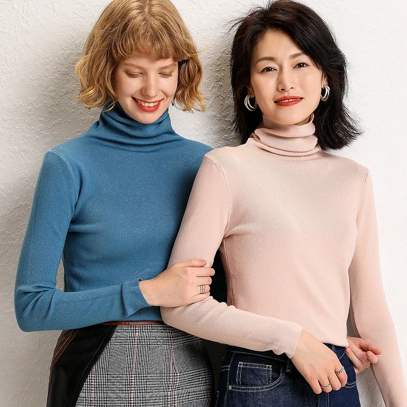 Свитер женский кашемировый однотонный оранжевый зимний | Женская одежда