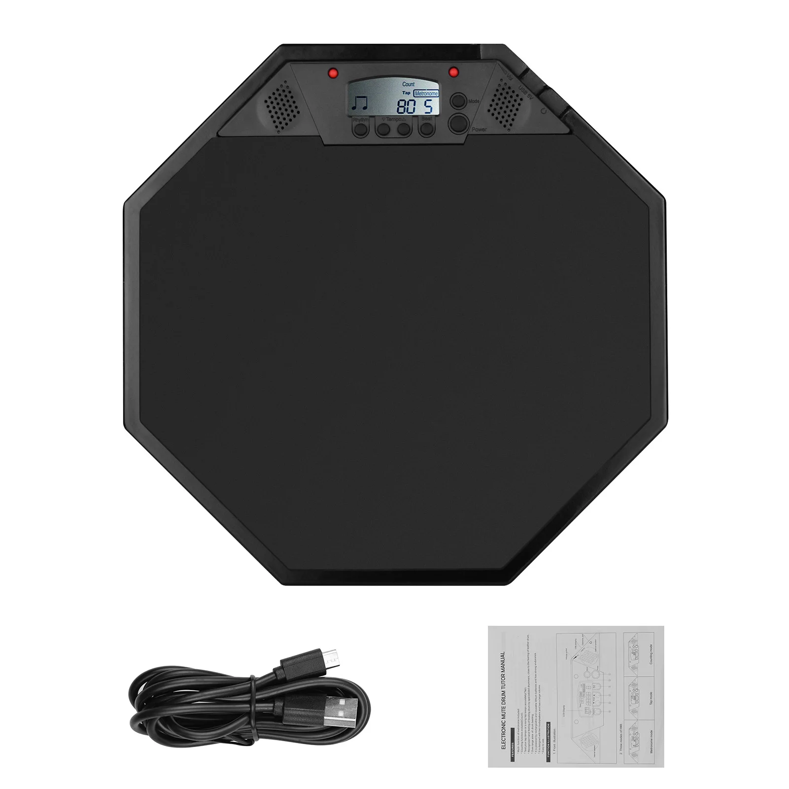 

Electric Practice Pad Dumb Drum Electronic Drum Pad with Digital LCD Display Metronome/Count/Tap Mode for Kids Beginners