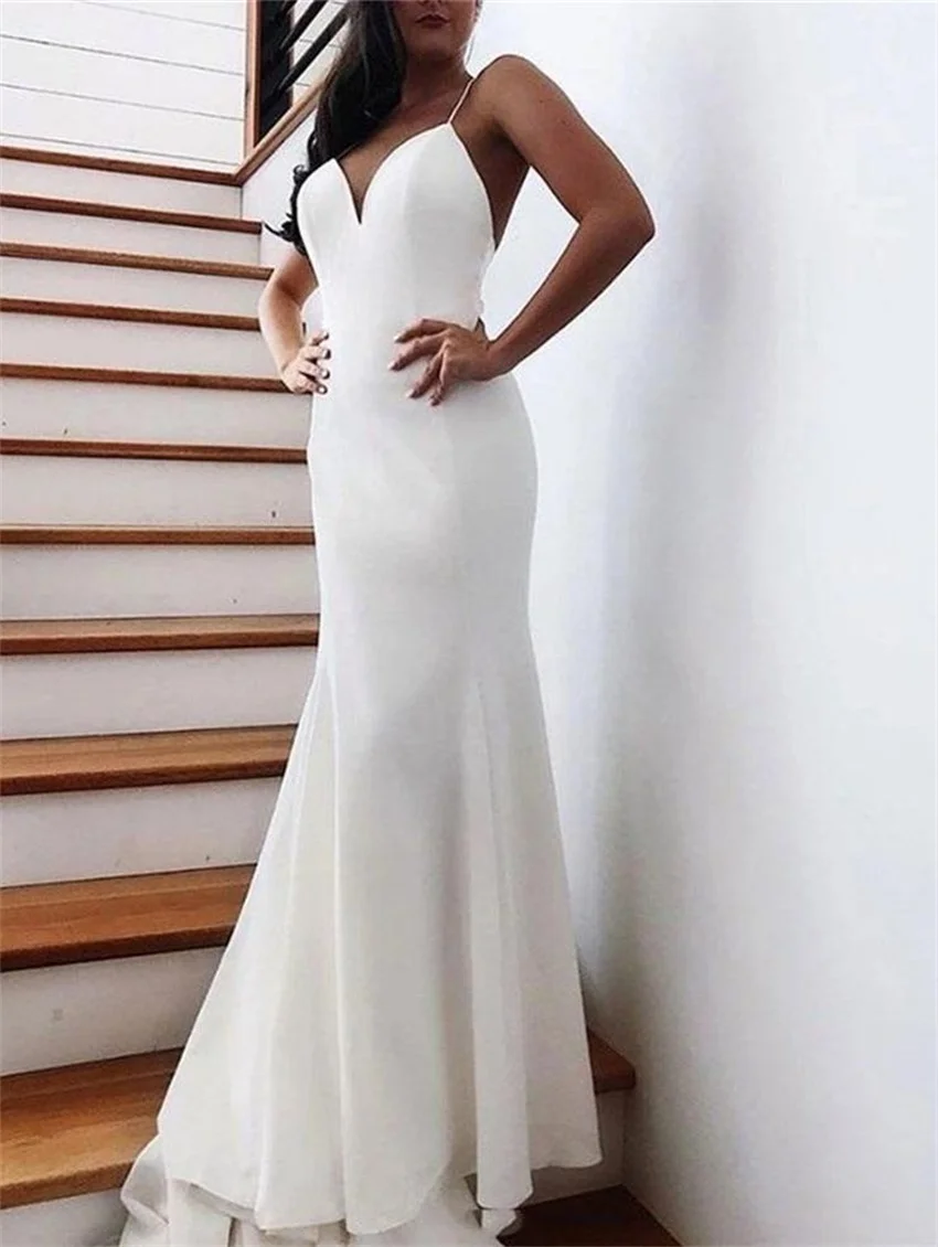 

Новинка 2021, свадебные платья на бретелях, с открытой спиной, с юбкой-годе