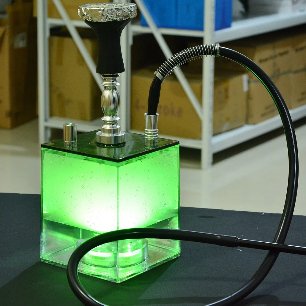 

Hookah suit square acrylic kettle shisha hookah Color LED lamp
