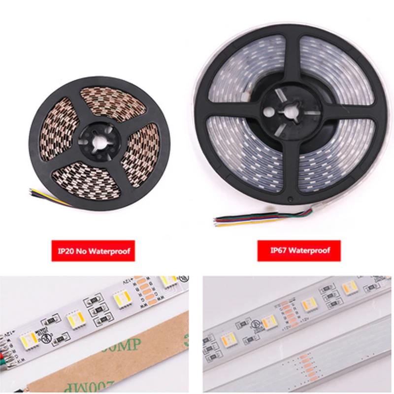 DC 12V 24V 12MM PCB 5 в 1 5050 RGB CCT Светодиодная лента 60 светодиодов 30 96 светодиодов/м цветов