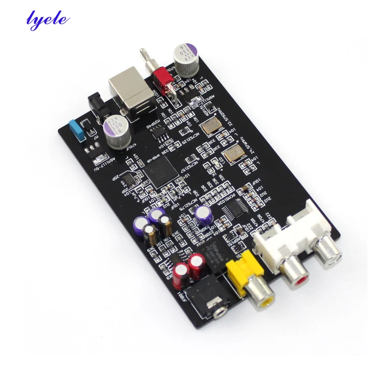 

Lyele USB DAC HIFI XMOS U8 PCM5102 TDA1308 звуковая карта, Плата усилителя звука, поддержка 32 бит 384K с выходом для наушников