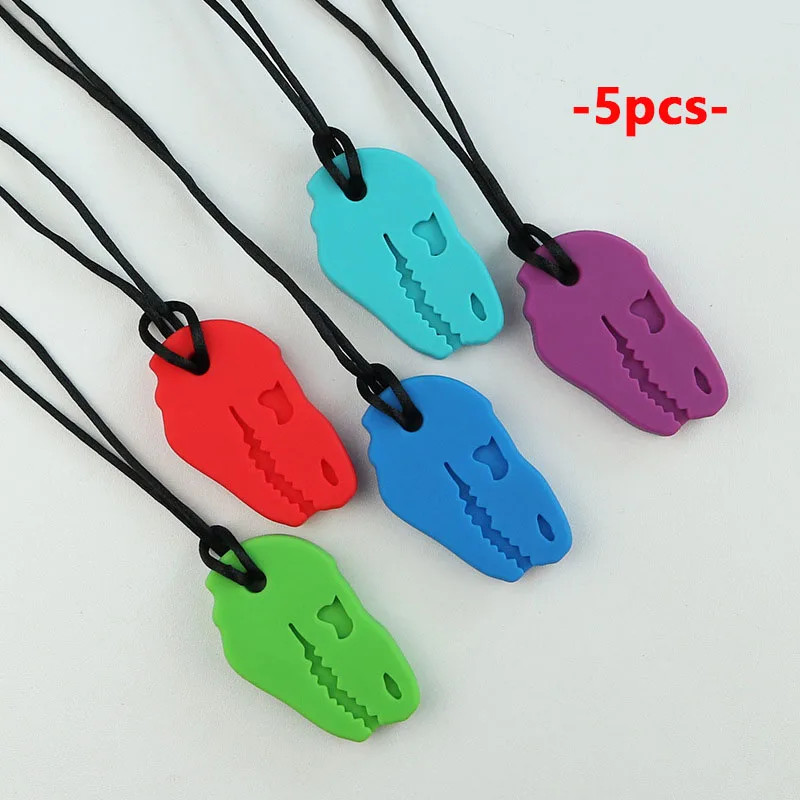 5 шт. детские силиконовые прорезыватель пищевого качества жевательное ожерелье