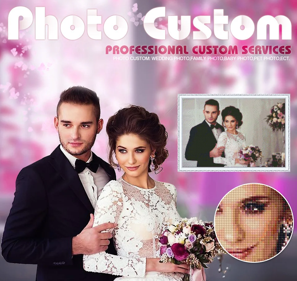 HUACAN 5D Diamond Painting Full Square/Round Photo Custom Diamond Mosaic Picture Of Rhinestones Diamond Embroidery Sale