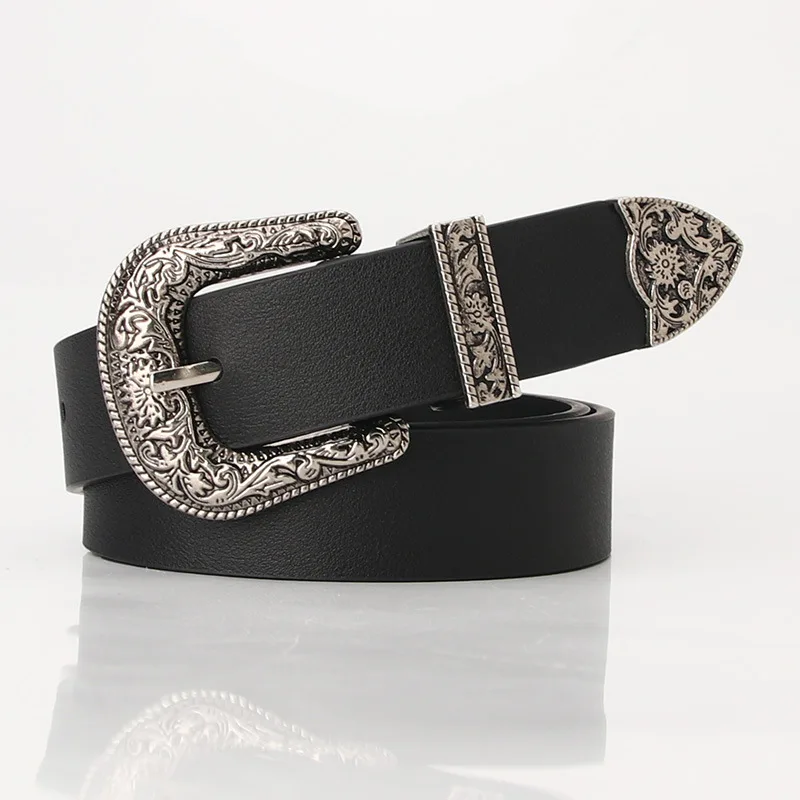 

2021 New Ladies Belts Joker Fashion Carved Buckle Decorative Belts Elegant Retro Pin Buckle Belts Jeans Belts Wholesale