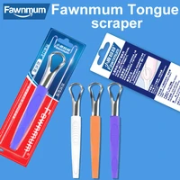 fawnmum1pcs stainless steel tongue scraper remove halitosis tongue coating oral care soft silicone scraping brush tongue cleaner